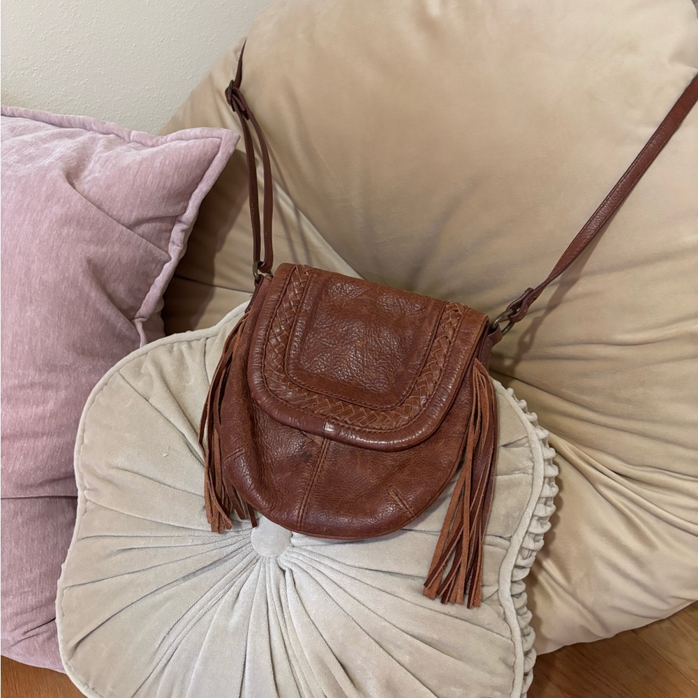 Lucky Brand Tan Leather Crossbody Bag